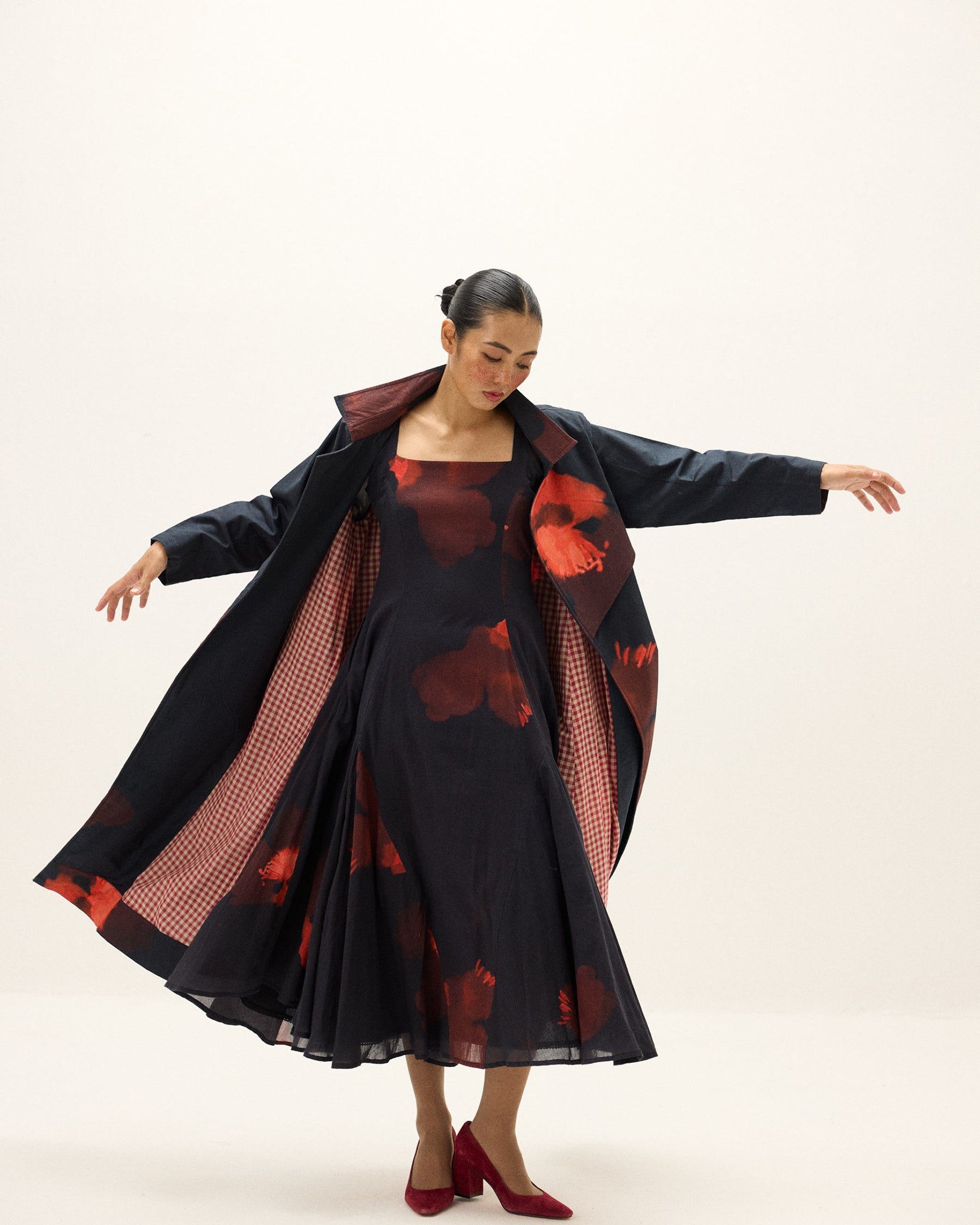 Rouge Trench Coat JACKETS KHARA KAPAS