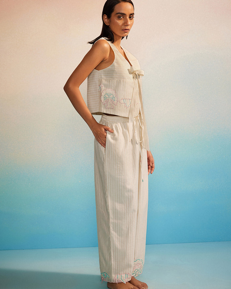 Shiori Appliqué Pants BOTTOMS Ahmev