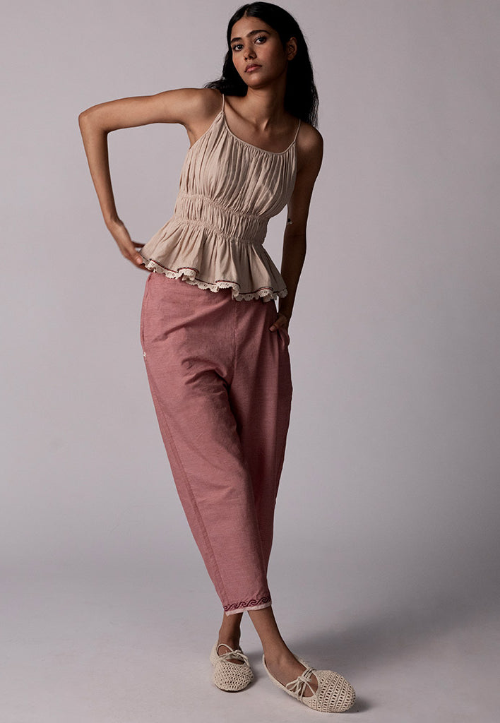 Anjira Microcheck Red Pants BOTTOMS IKKIVI