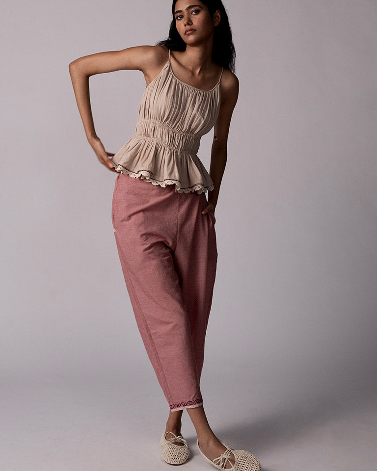 Anjira Microcheck Red Pants BOTTOMS IKKIVI