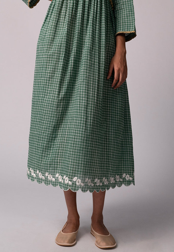 Mandara Green Check Dress DRESSES IKKIVI