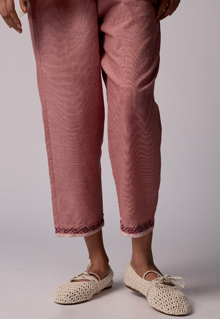 Anjira Microcheck Red Pants BOTTOMS IKKIVI