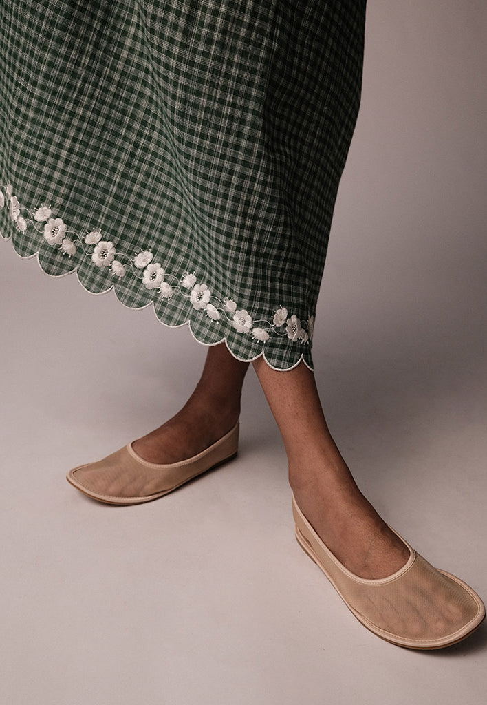 Mandara Green Check Dress DRESSES IKKIVI