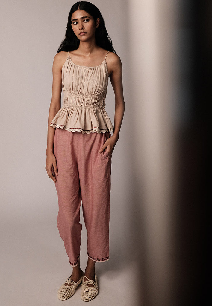 Anjira Microcheck Red Pants BOTTOMS IKKIVI