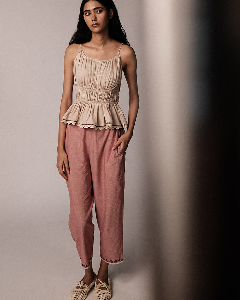 Anjira Microcheck Red Pants BOTTOMS IKKIVI