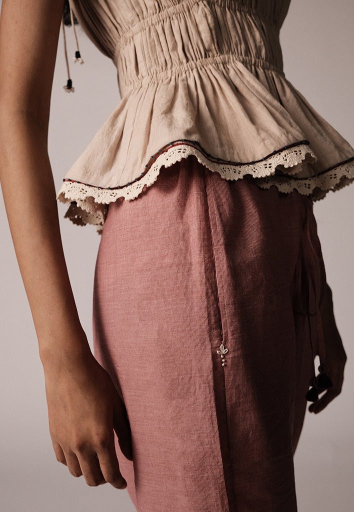 Anjira Microcheck Red Pants BOTTOMS IKKIVI