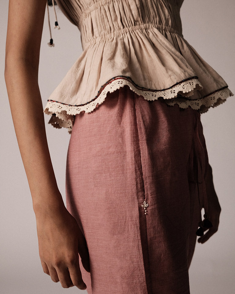 Anjira Microcheck Red Pants BOTTOMS IKKIVI