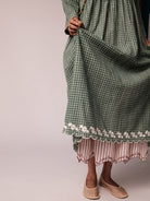 Mandara Green Check Dress DRESSES IKKIVI