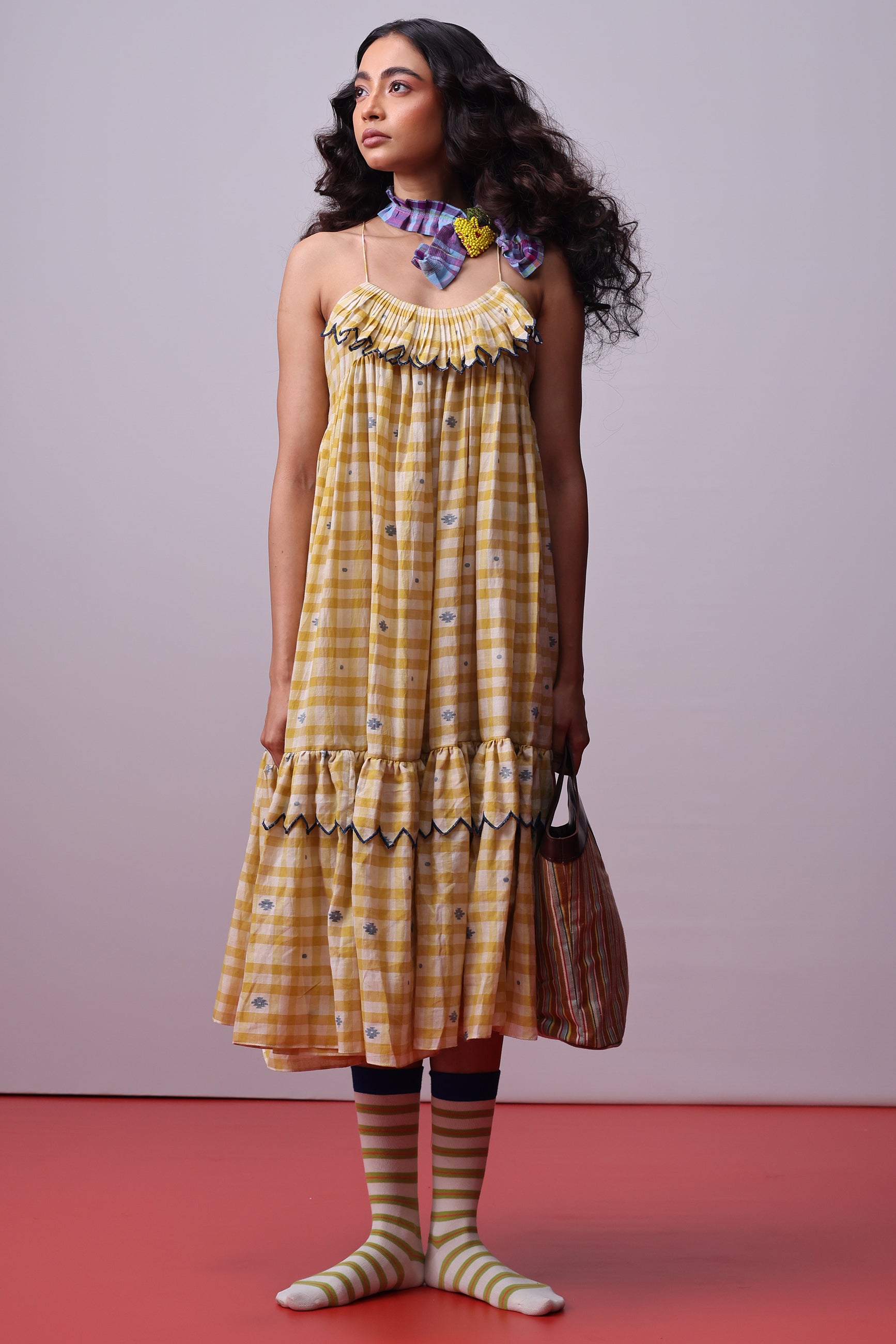 Sunlit Mosaic Frill Dress DRESSES IKKIVI