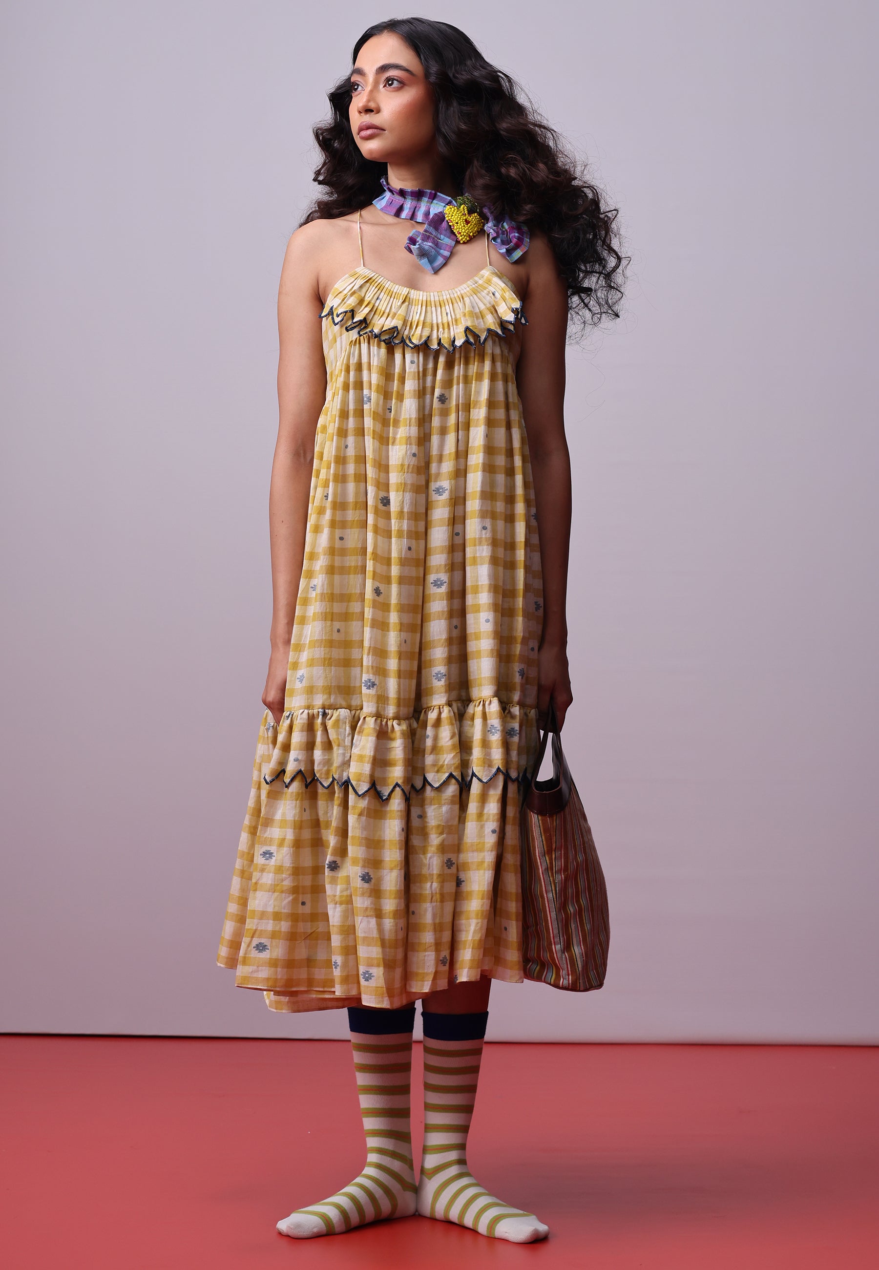 Sunlit Mosaic Frill Dress DRESSES IKKIVI