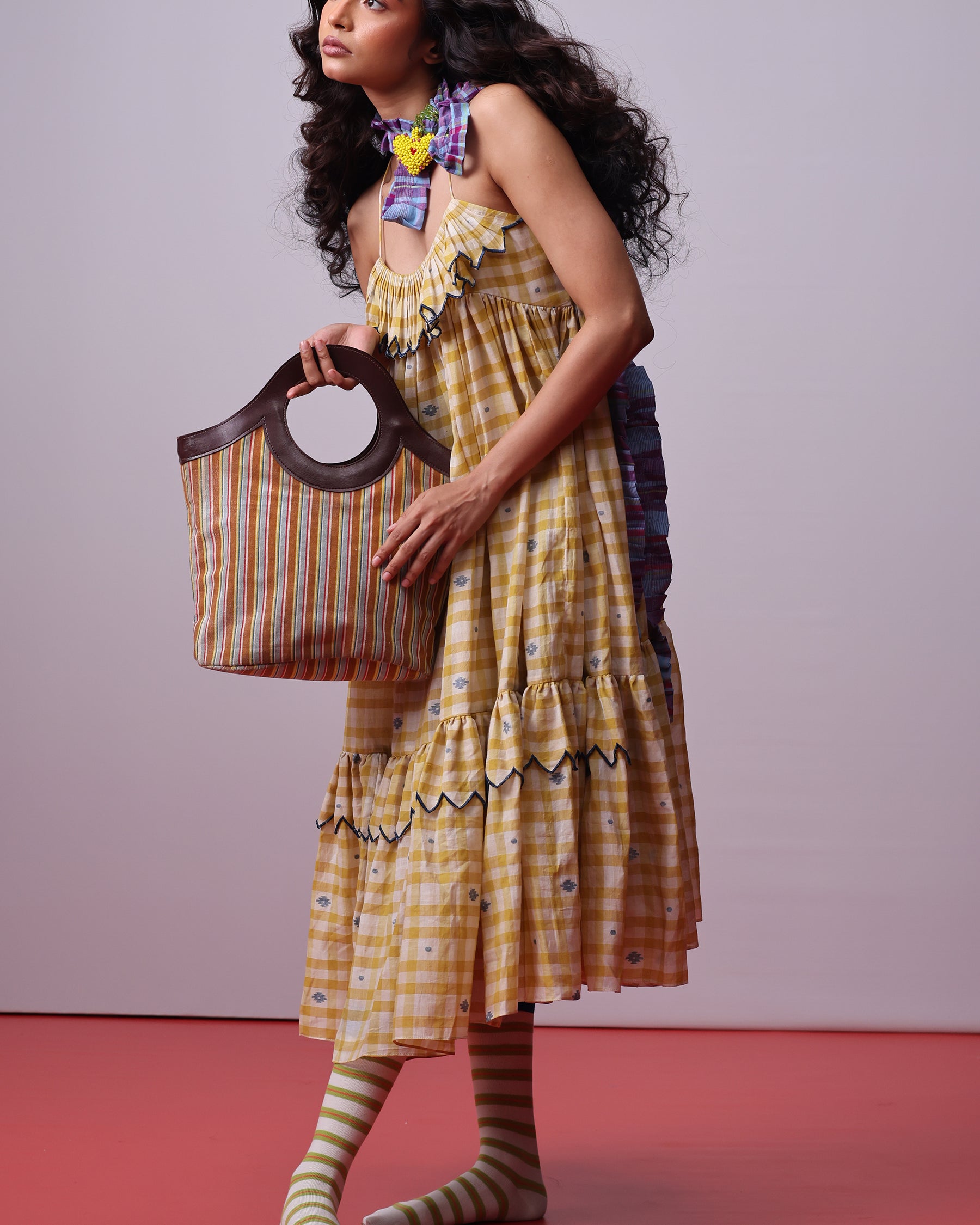 Sunlit Mosaic Frill Dress DRESSES IKKIVI