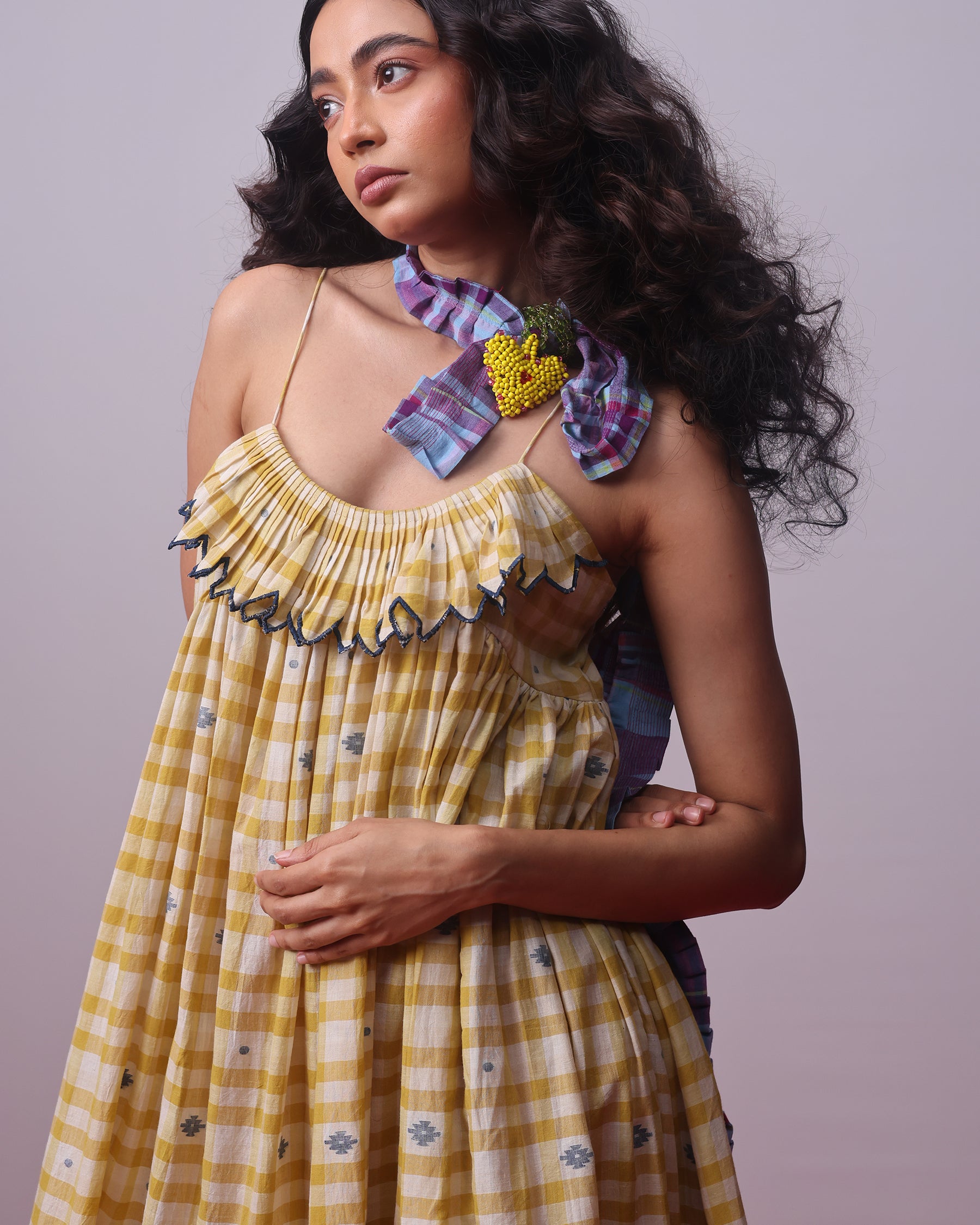 Sunlit Mosaic Frill Dress DRESSES IKKIVI