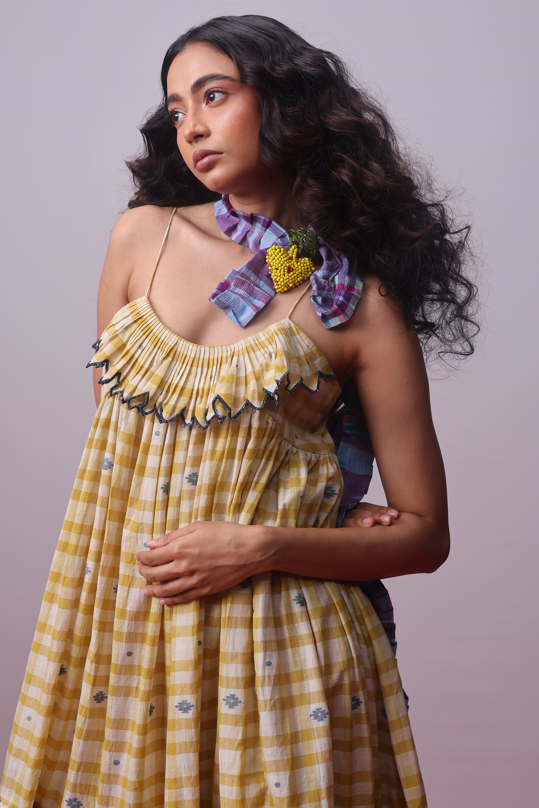 Sunlit Mosaic Frill Dress DRESSES IKKIVI