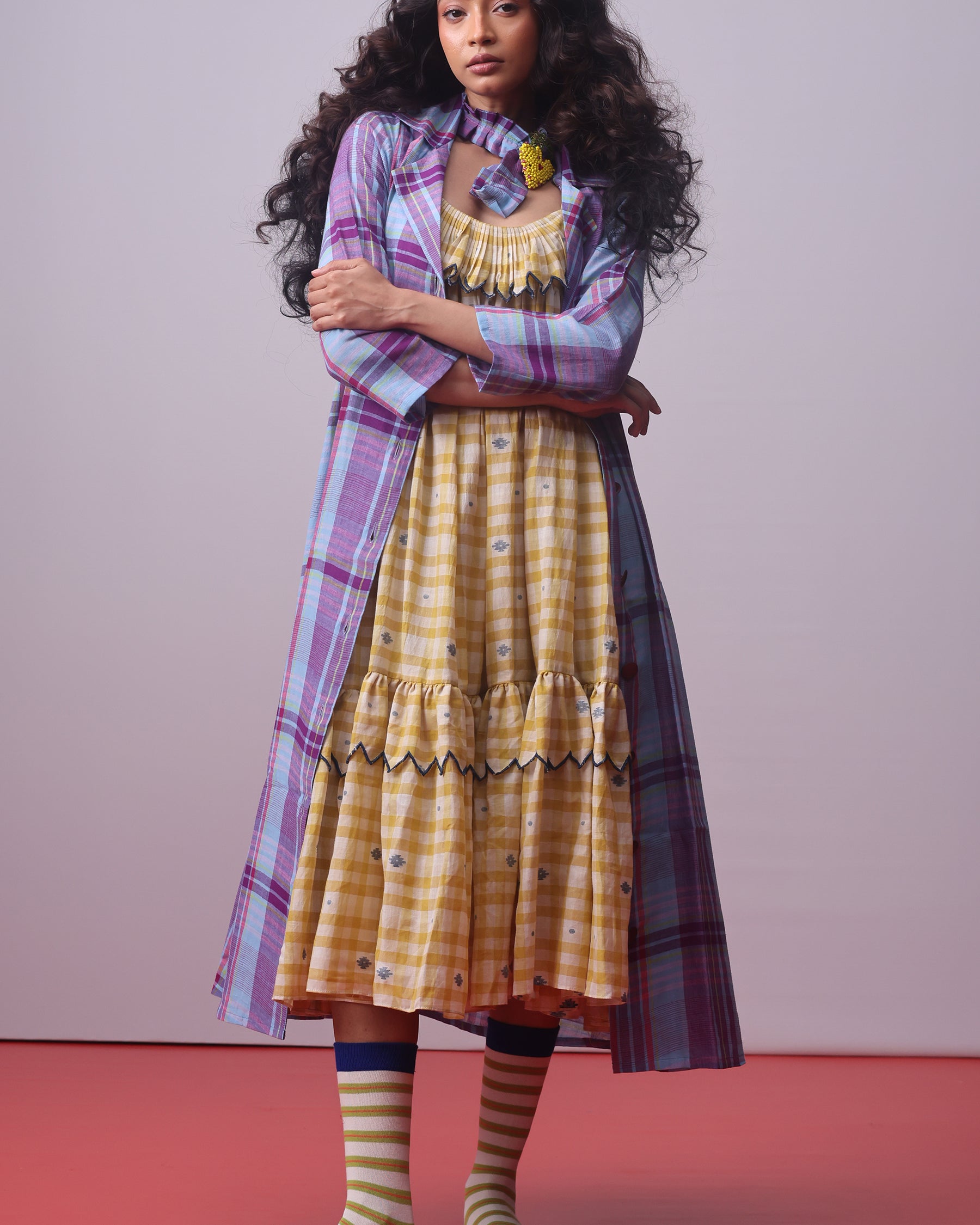 Sunlit Mosaic Frill Dress DRESSES IKKIVI