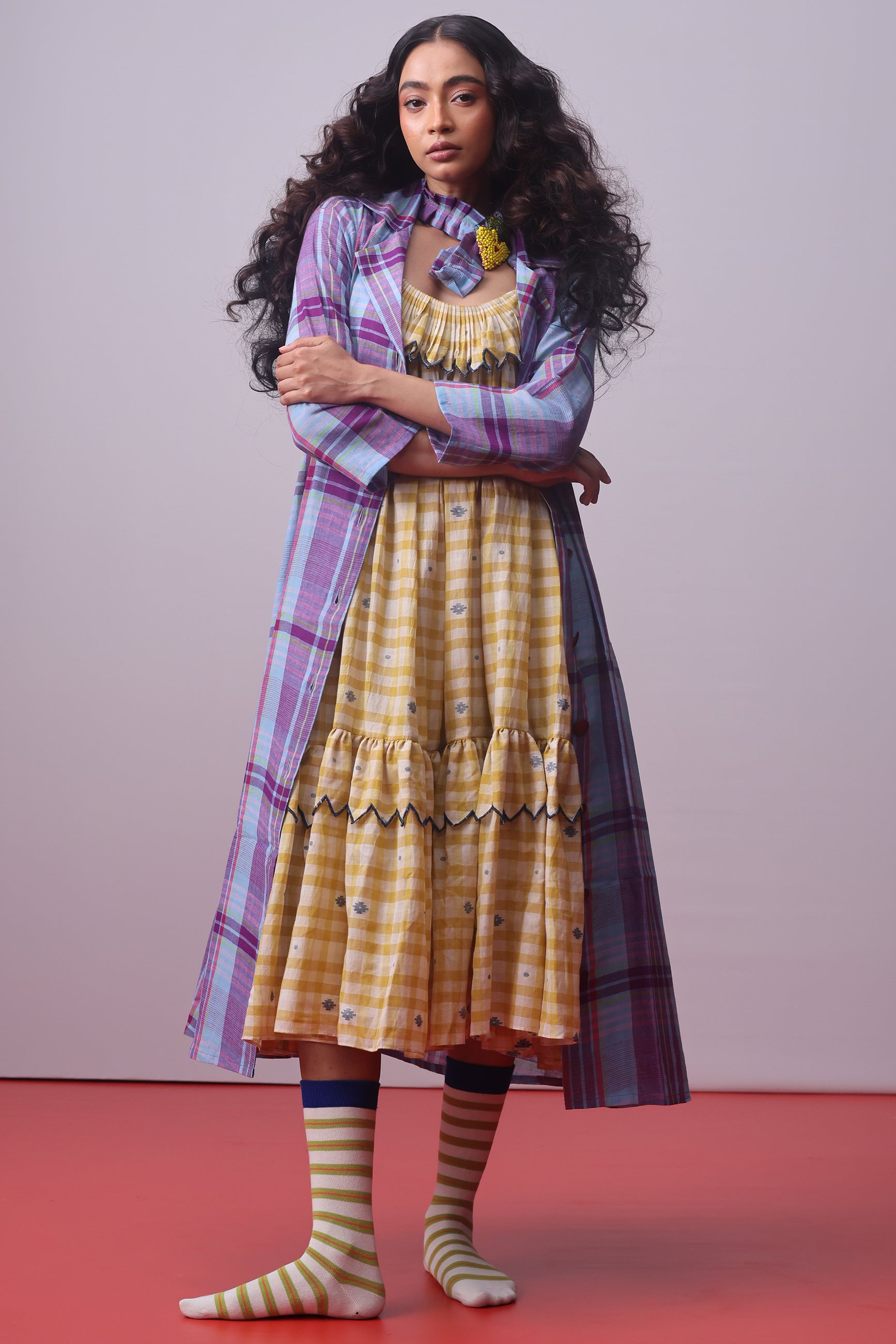 Sunlit Mosaic Frill Dress DRESSES IKKIVI