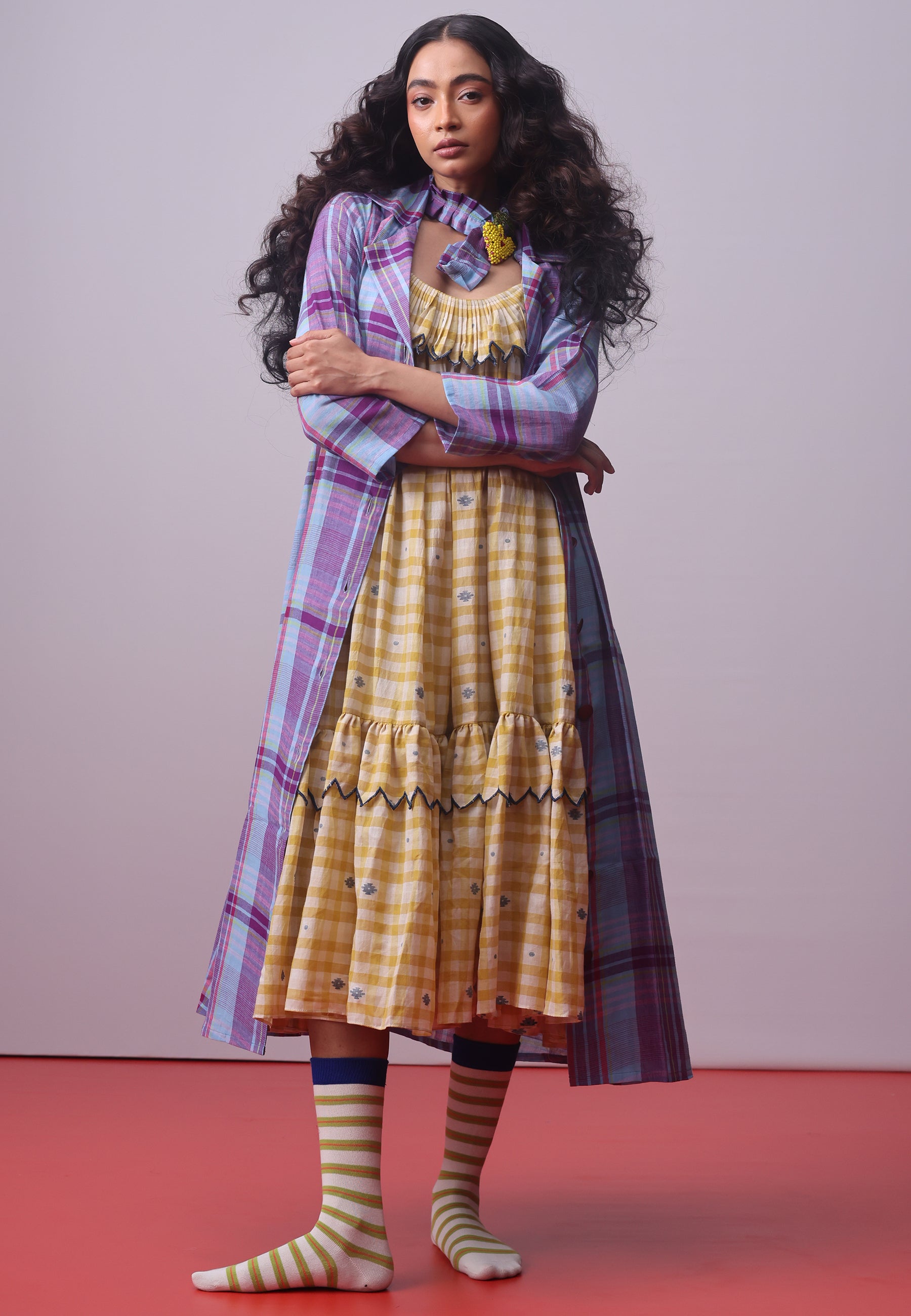 Sunlit Mosaic Frill Dress DRESSES IKKIVI