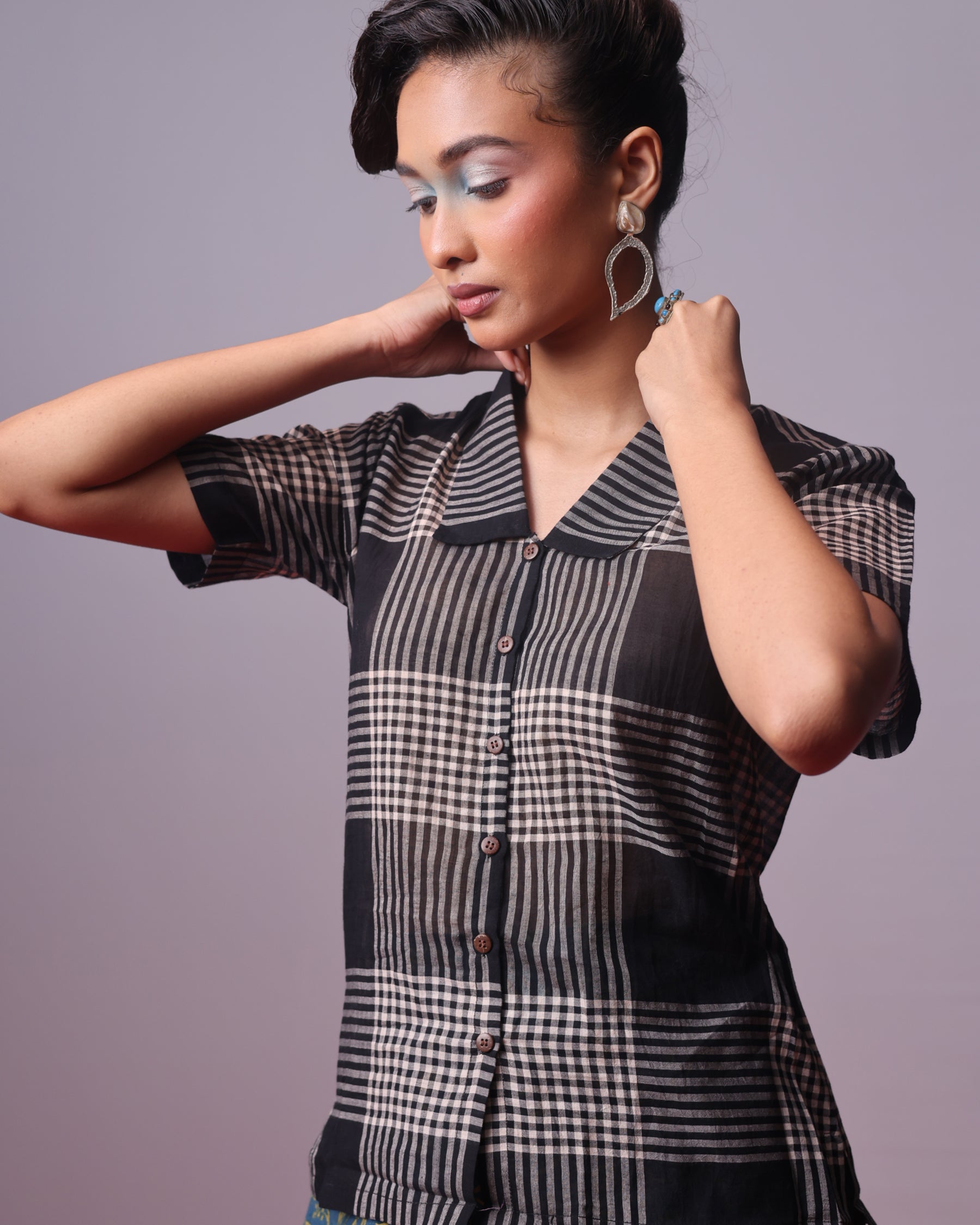 Monochrome Monsoon Shirt TOPS IKKIVI