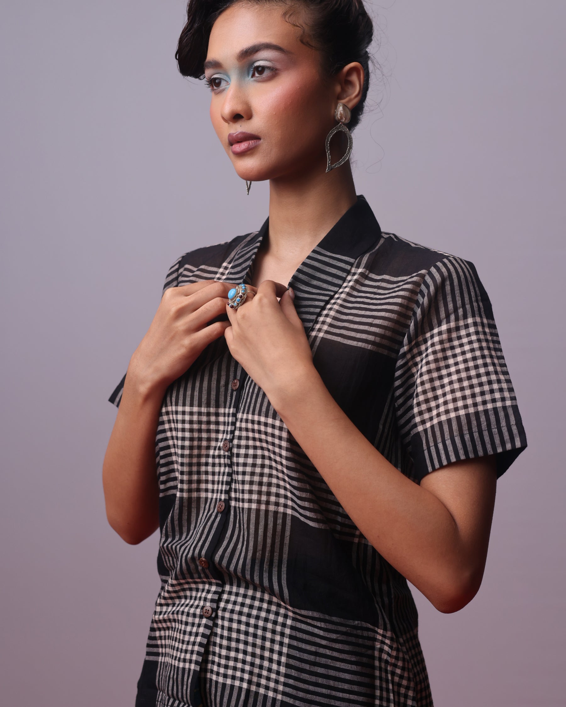 Monochrome Monsoon Shirt TOPS IKKIVI