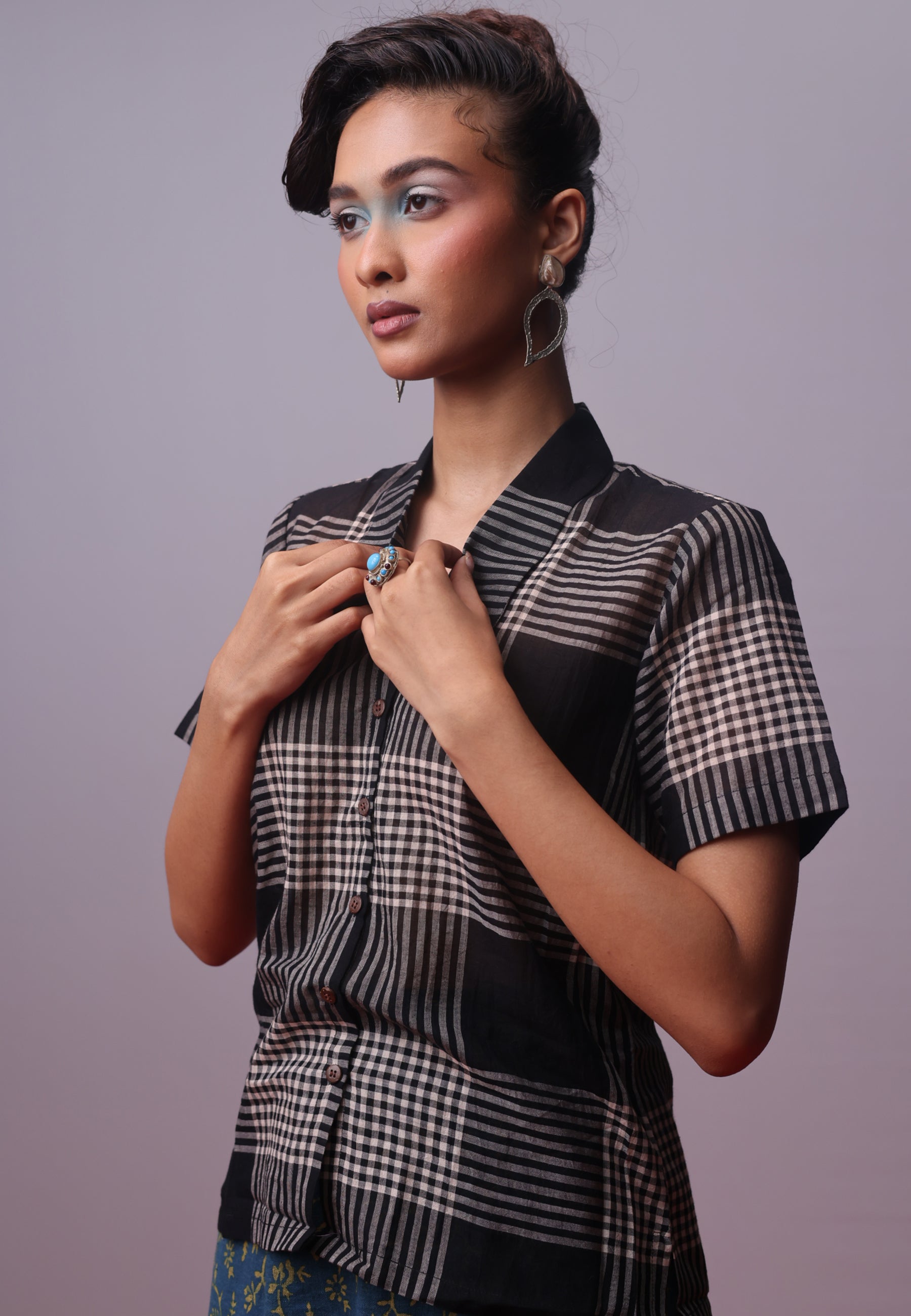 Monochrome Monsoon Shirt TOPS IKKIVI