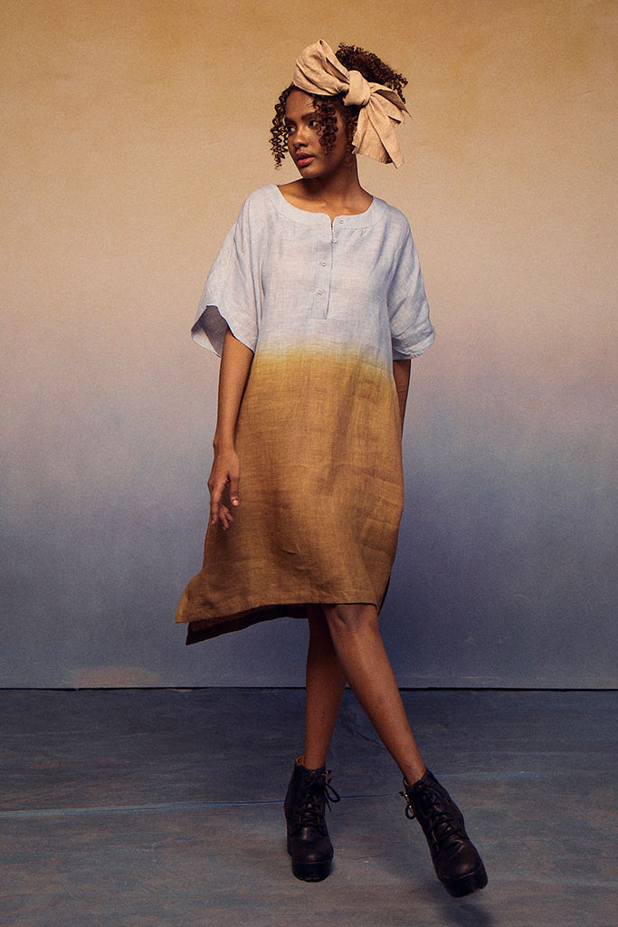 Ombre Block Dress Blue Cocoa DRESSES IKKIVI