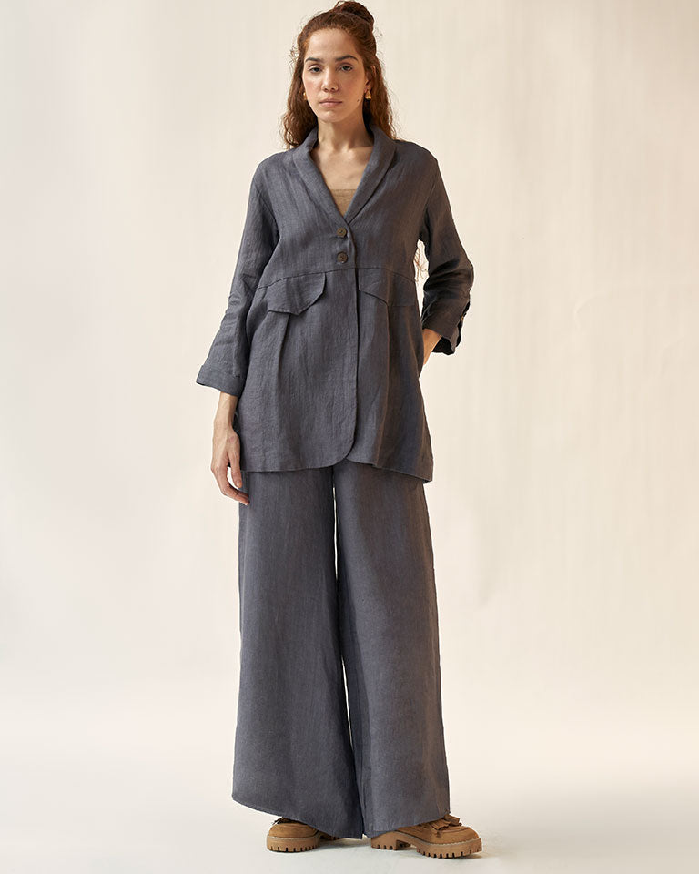 My Fav Charcoal Oversized Blazer Set SETS IKKIVI