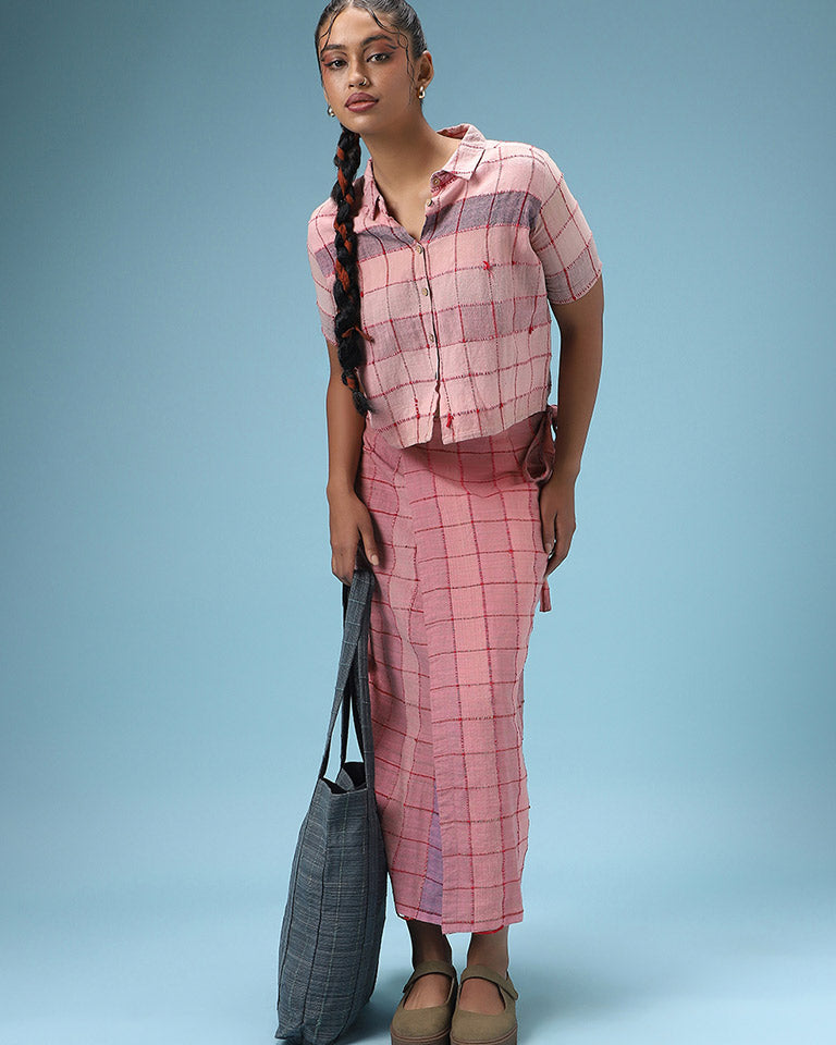 Pink Lungi Wrap Skirt BOTTOMS IRO IRO