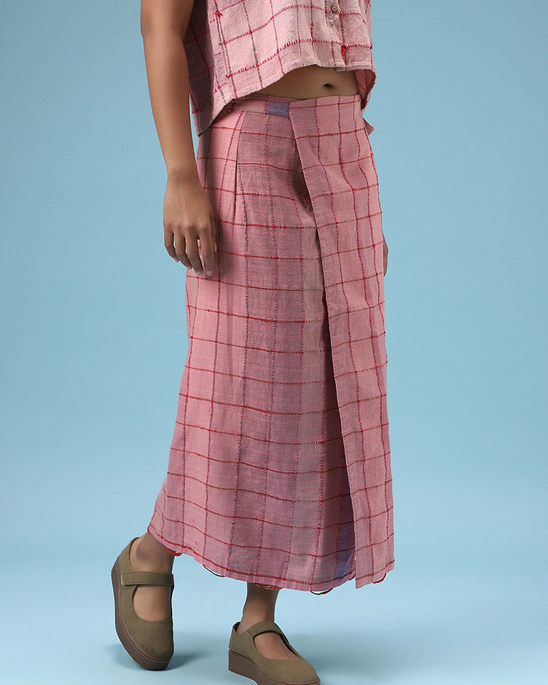 Pink Lungi Wrap Skirt BOTTOMS IRO IRO