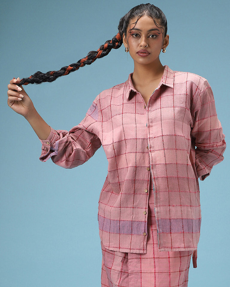 Pink Flush Upcycled Kala Cotton Shirt TOPS IRO IRO