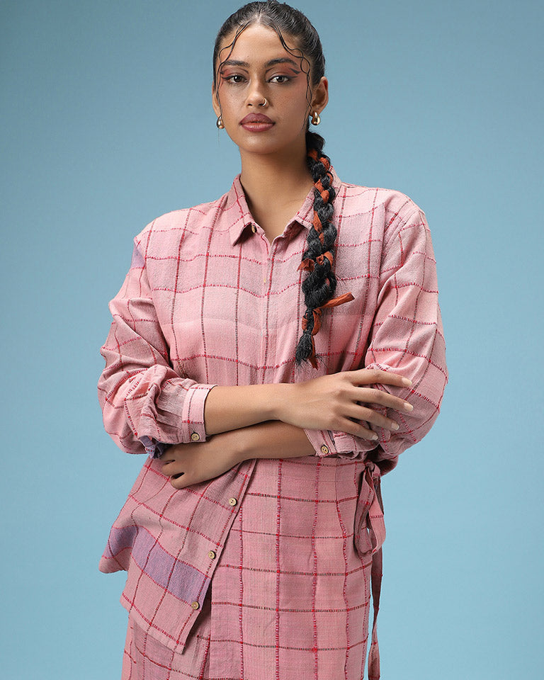 Pink Flush Upcycled Kala Cotton Shirt TOPS IRO IRO