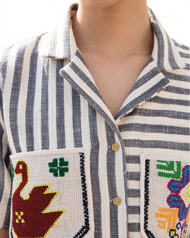 Vyra Shirt TOPS IKKIVI Small - Medium Pattern 1 Cotton