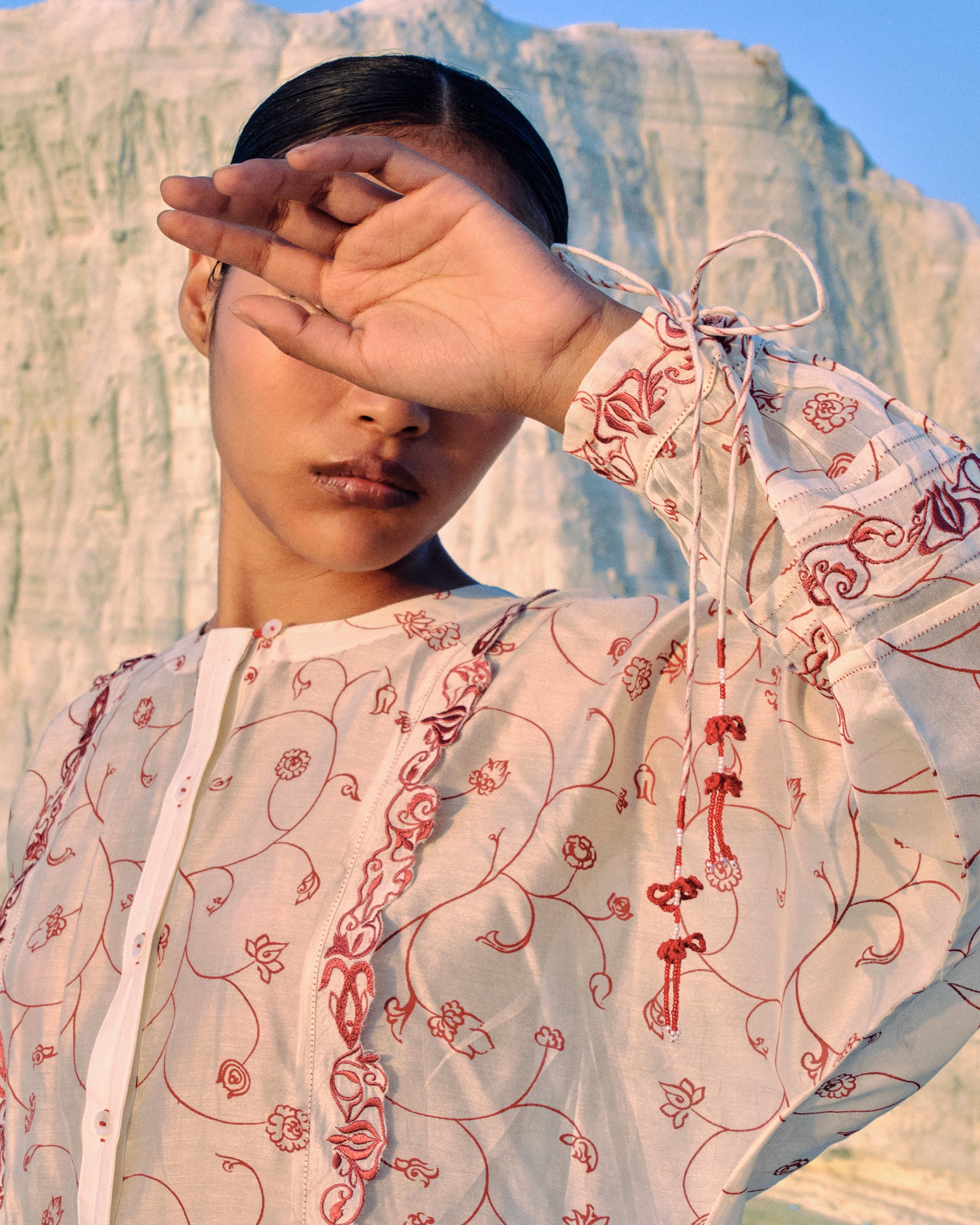 Athena Red Jaal Dolman Shirt TOPS Ahmev
