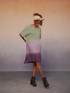 Ombre Block Dress Green Plum DRESSES IKKIVI