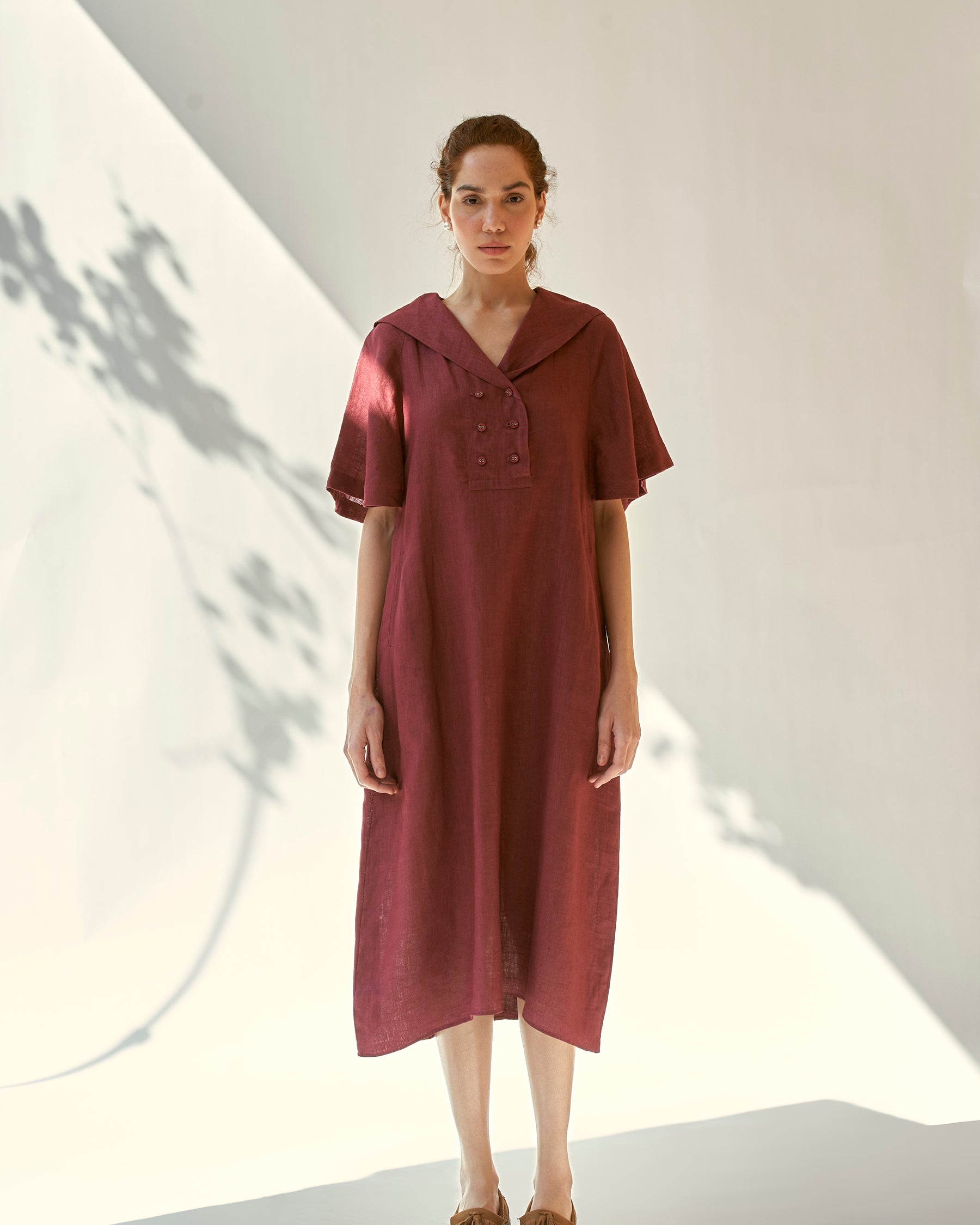Anytime Burgundy Dress DRESSES IKKIVI