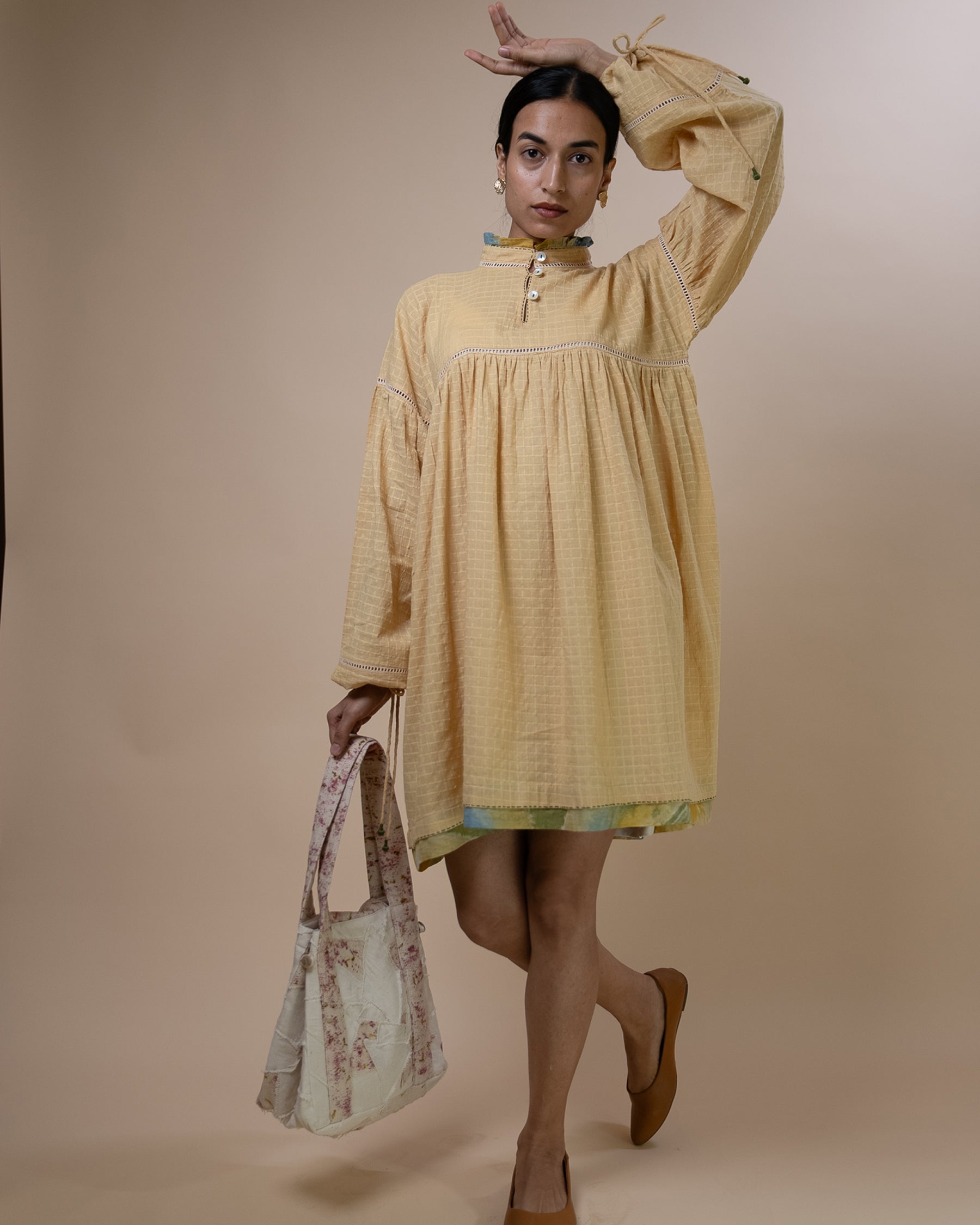 Meadows Gathered Short Dress DRESSES IKKIVI