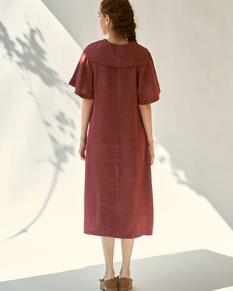 Anytime Burgundy Dress DRESSES IKKIVI
