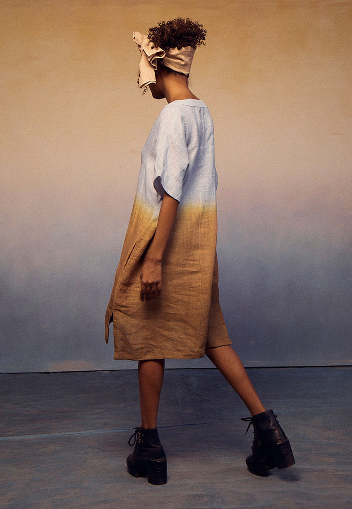 Ombre Block Dress Blue Cocoa DRESSES IKKIVI