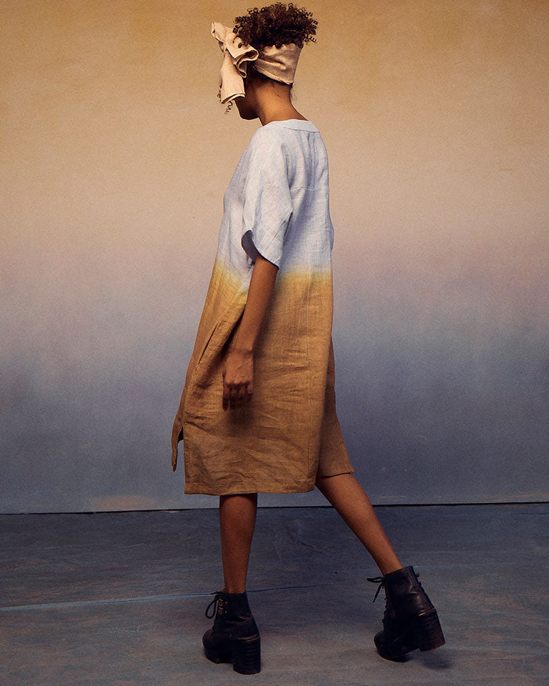 Ombre Block Dress Blue Cocoa DRESSES IKKIVI