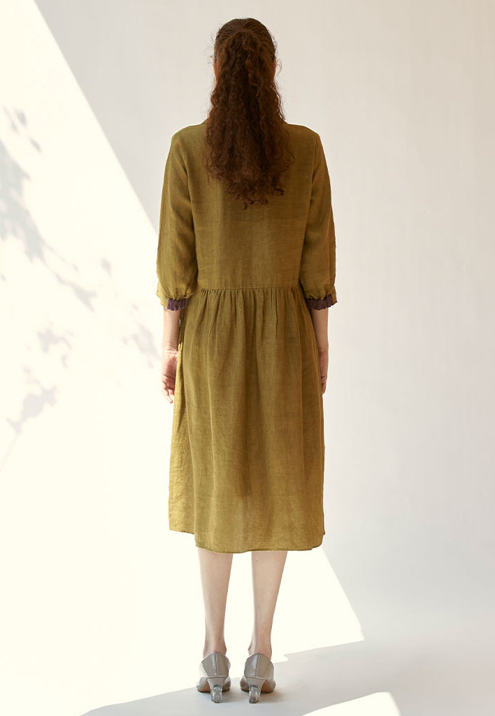 In The Moment Mustard Dress DRESSES IKKIVI
