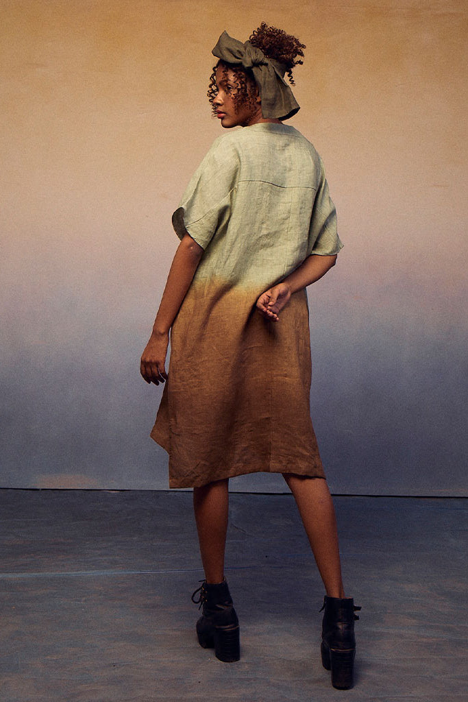 Ombre Block Dress Green Cocoa DRESSES IKKIVI