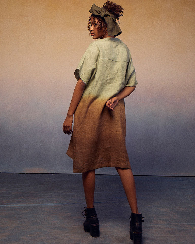 Ombre Block Dress Green Cocoa DRESSES IKKIVI