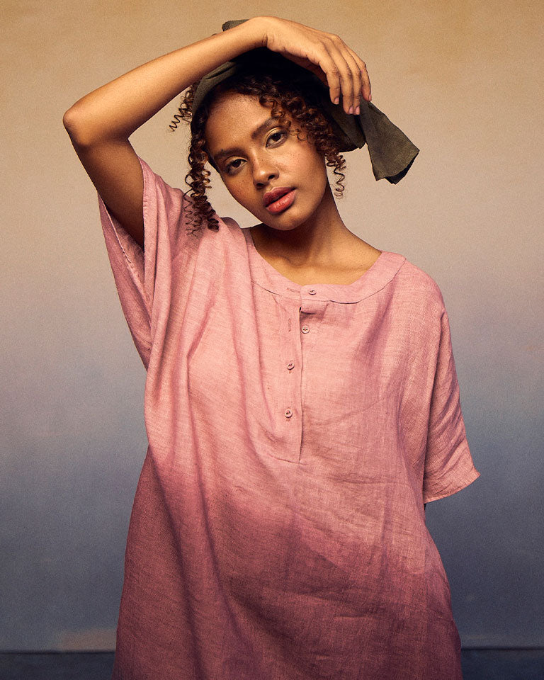 Ombre Block Dress Lavender Charcoal DRESSES IKKIVI