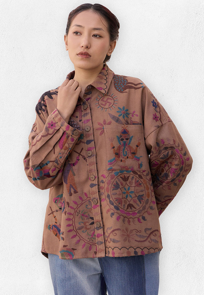 Mivaan Shacket TOPS IKKIVI One Size Pattern 1 Cotton