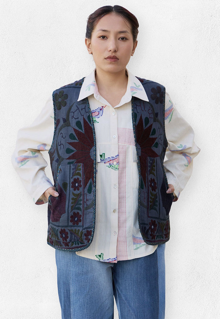 Naz Waistcoat JACKETS IKKIVI One Size Pattern 1 Cotton