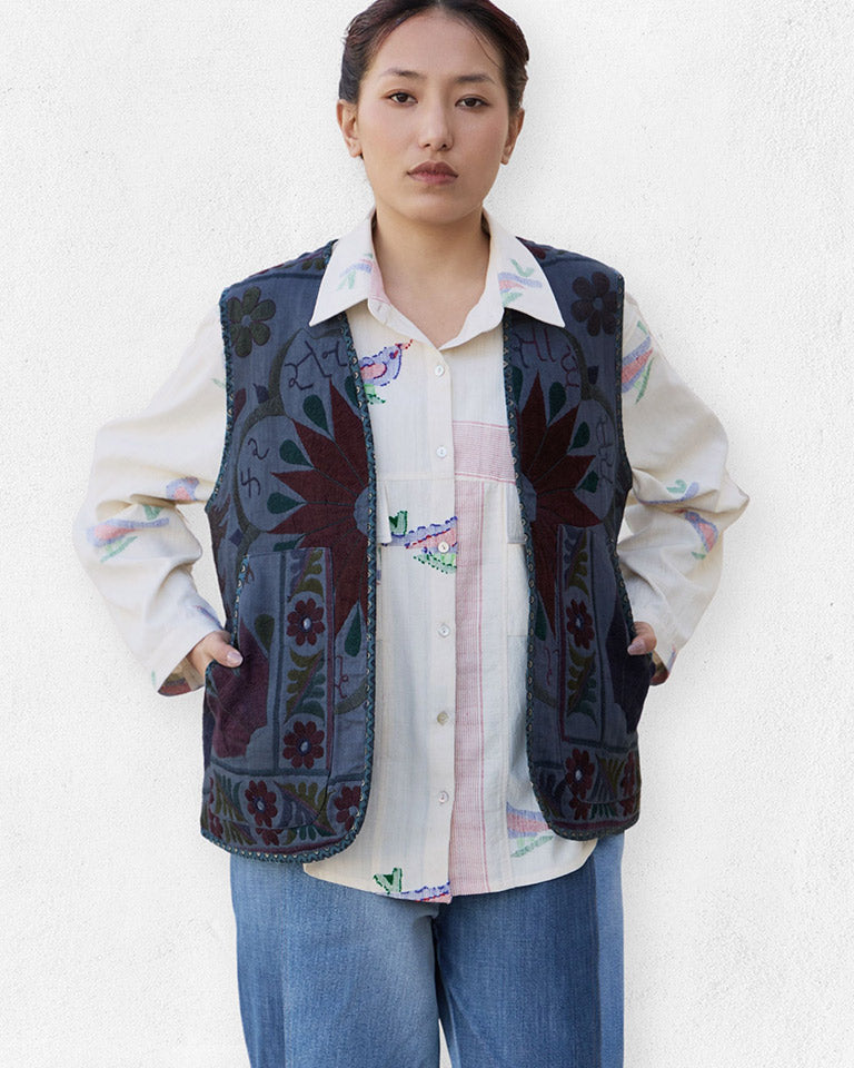 Naz Waistcoat JACKETS IKKIVI One Size Pattern 1 Cotton