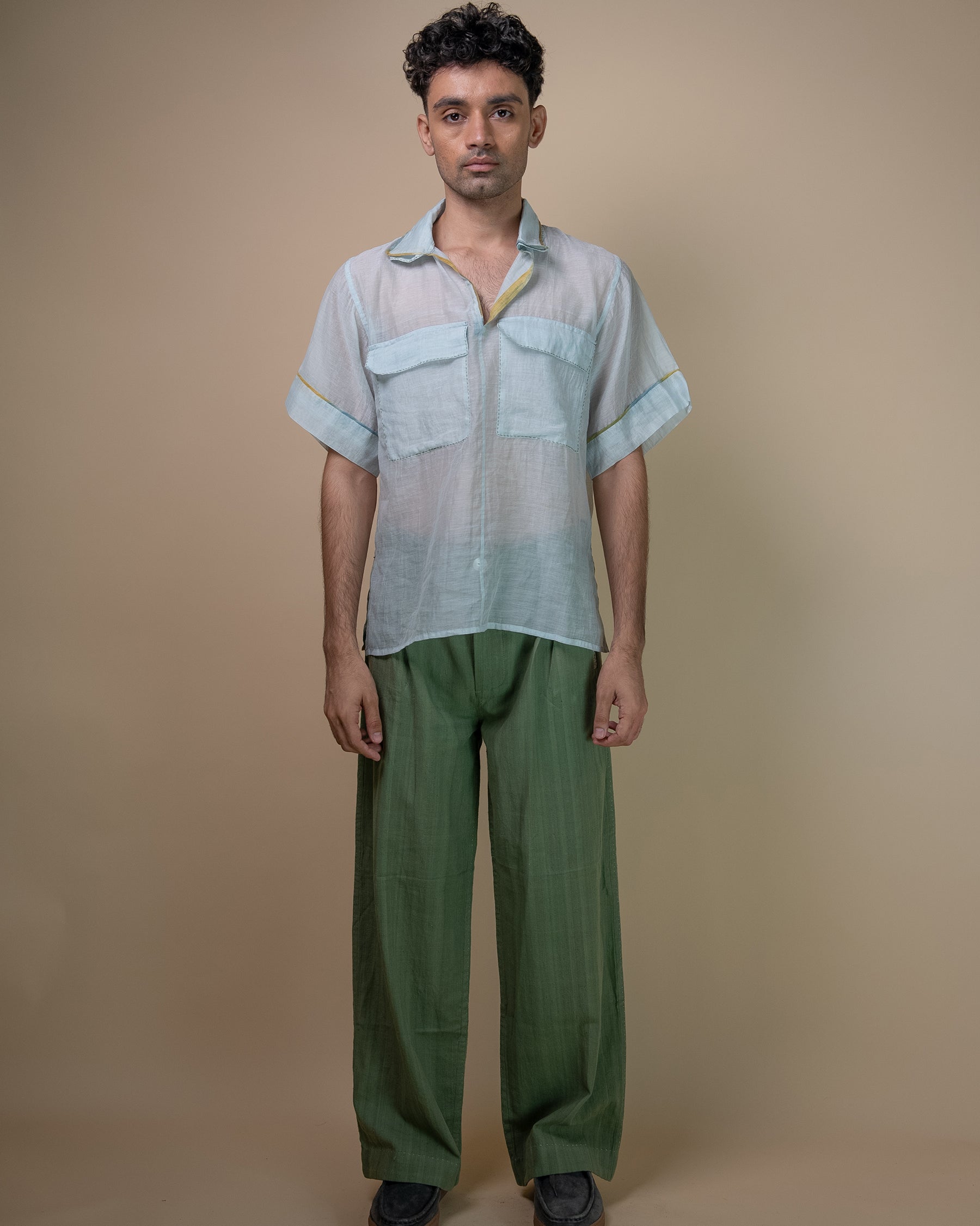 Meadows Patch Pocket Chanderi Shirt TOPS IKKIVI