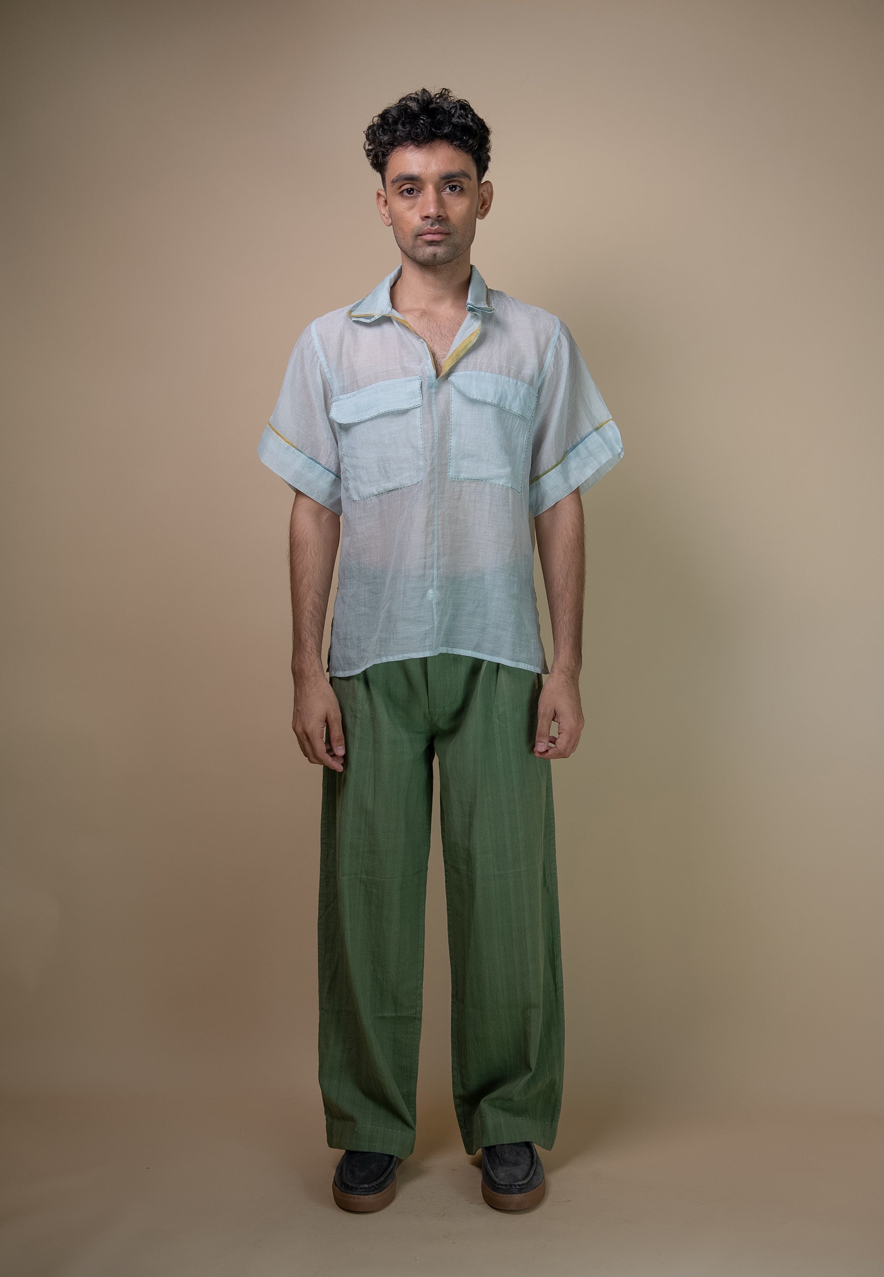 Meadows Patch Pocket Chanderi Shirt TOPS IKKIVI