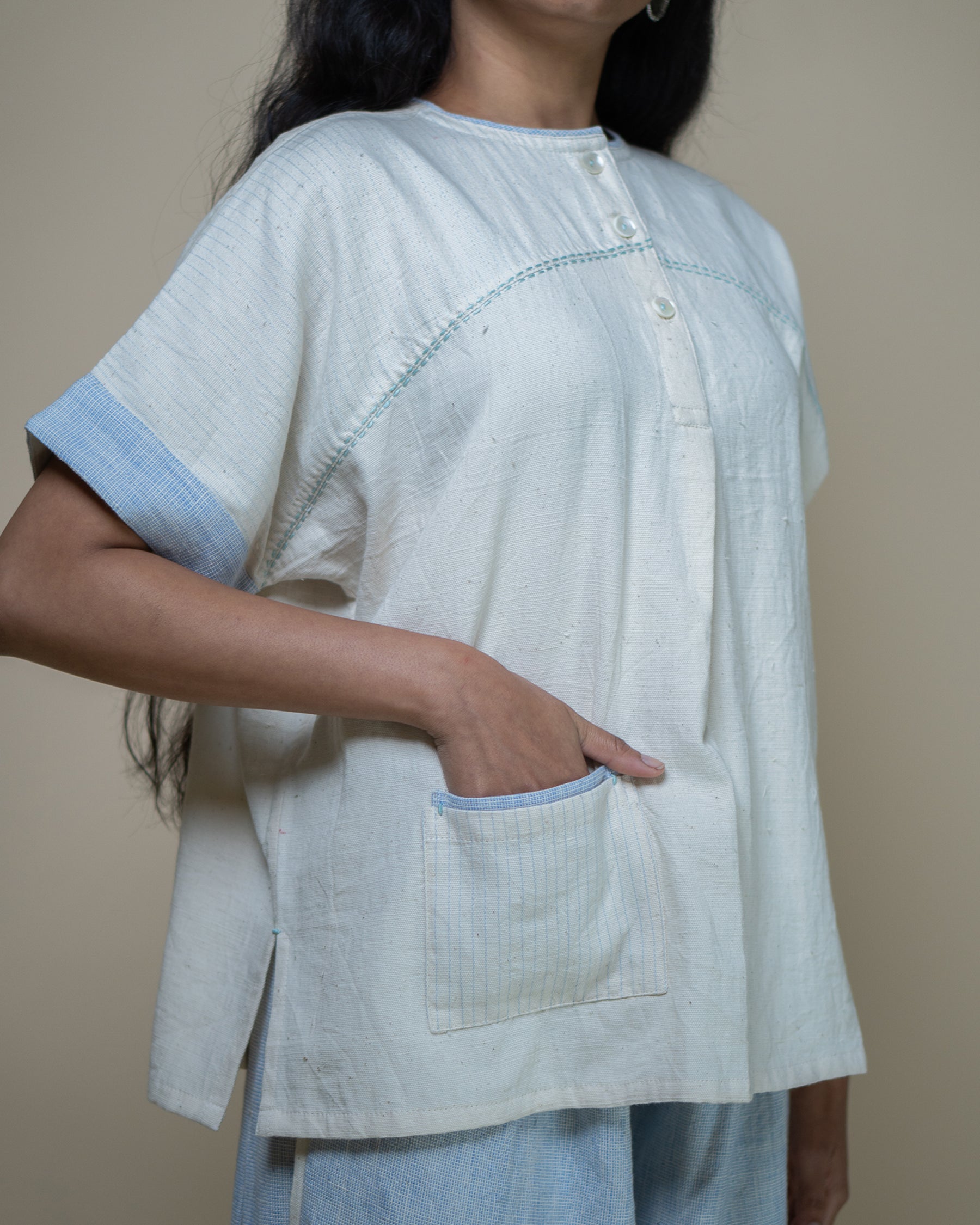 Meadows Unisex Yoke Detail Shirt TOPS IKKIVI