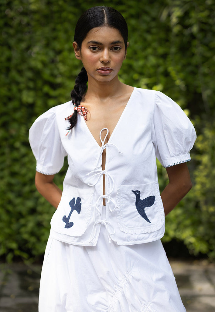 Fern White Top TOPS Doodlage