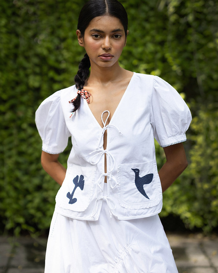 Fern White Top TOPS Doodlage