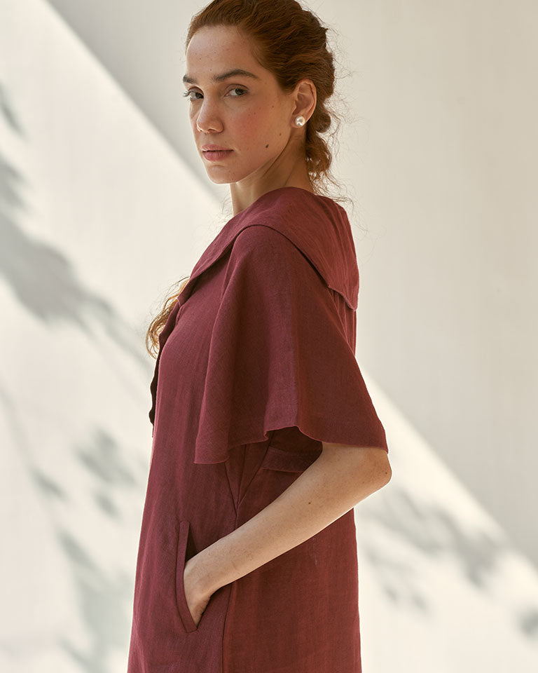 Anytime Burgundy Dress DRESSES IKKIVI